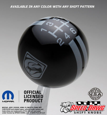 Black knob with Pearl Gray graphics
