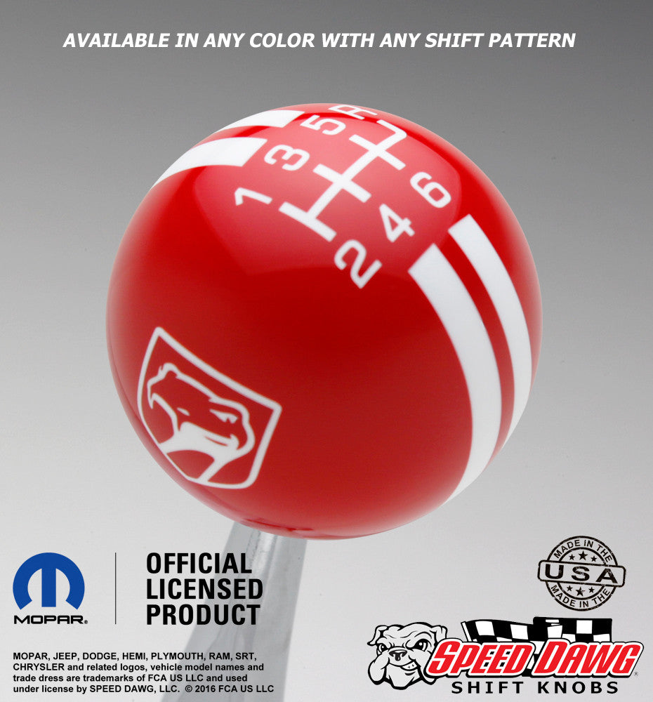 Dodge Viper Sneaky Pete Shift Knob Red with White graphics