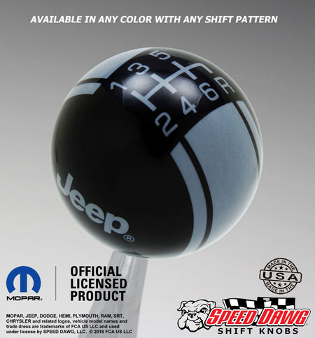 Black knob with Pearl Gray graphics