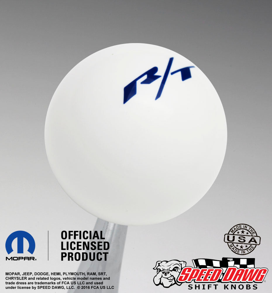 White knob with Dark Blue graphics