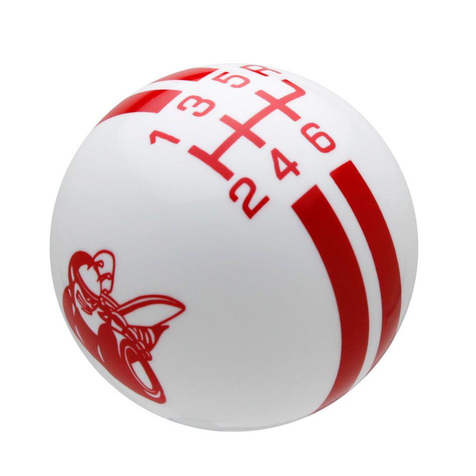 White knob with Red graphics