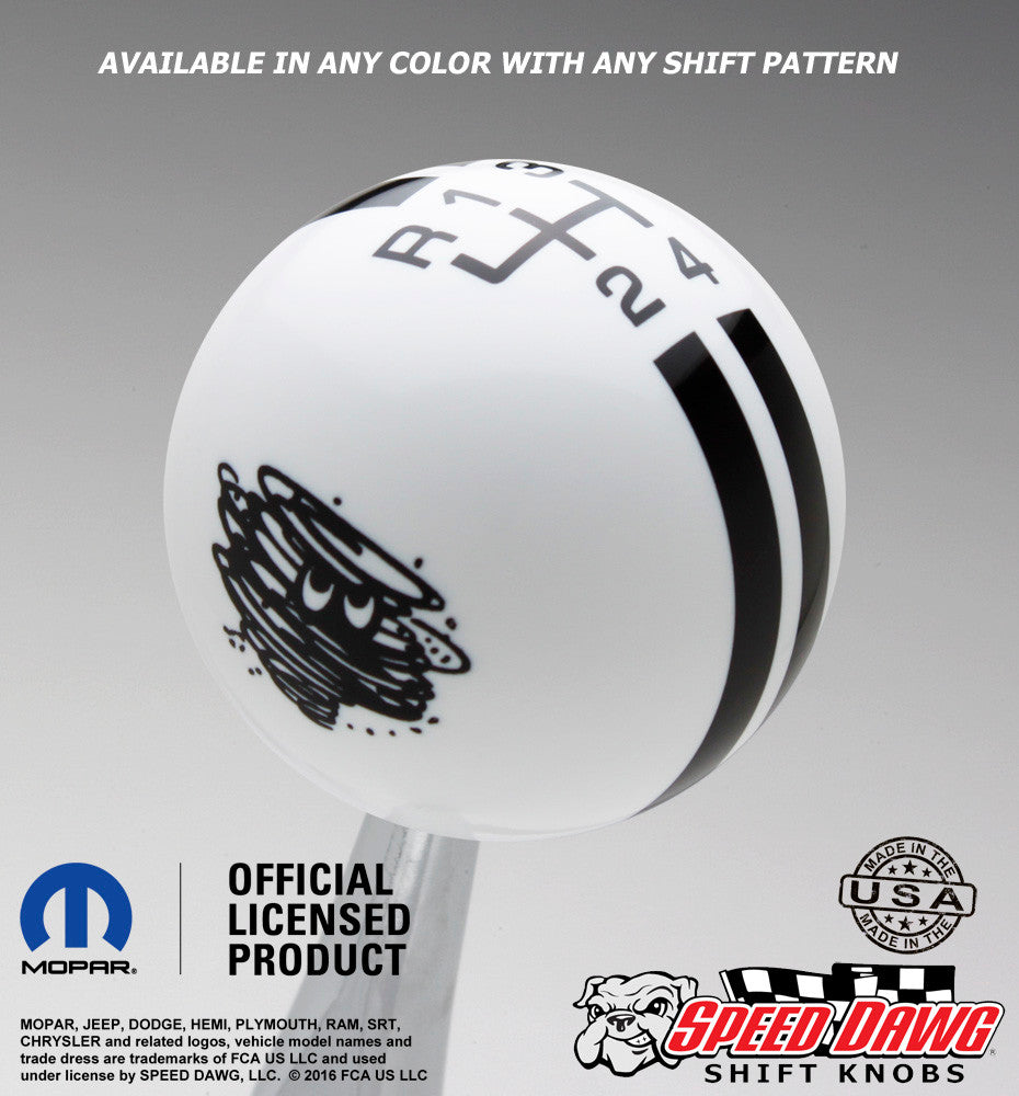White knob with Black graphics