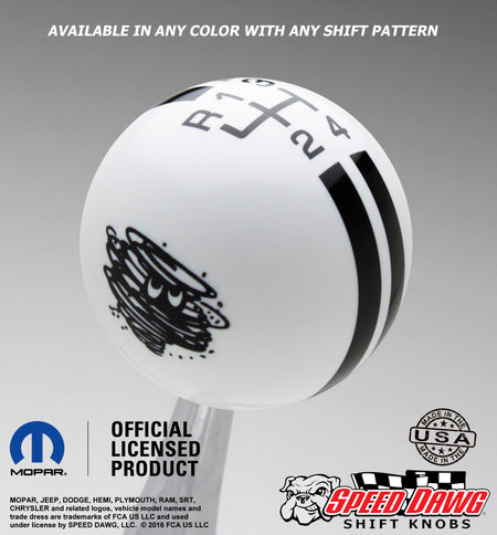 White knob with Black graphics