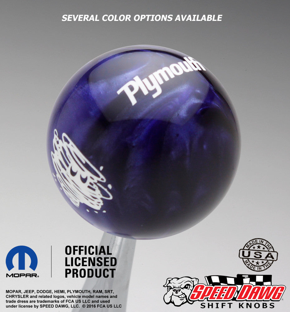 Purple Pearl knob with White graphics