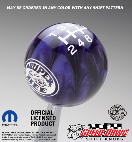 Super Bee Shift Knob Purple Pearl with White graphics