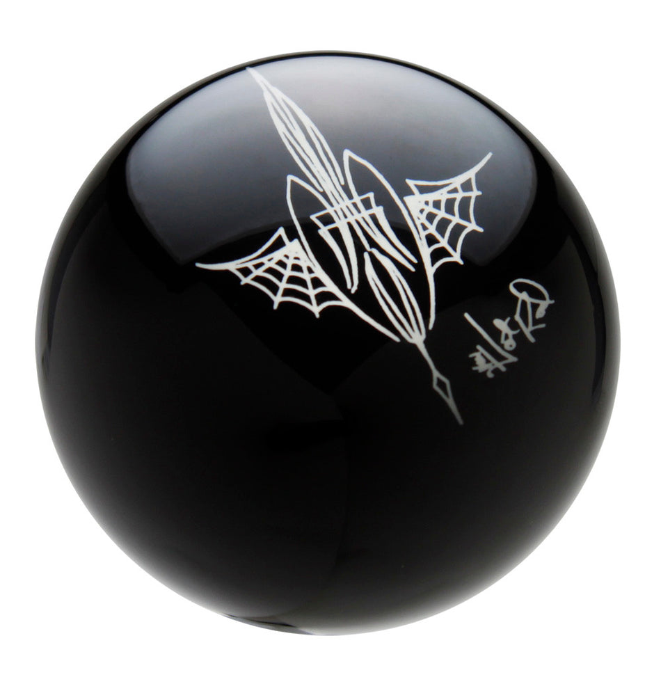 Black Pinstriped Spider Web Shift Knob by Von Hot Rod