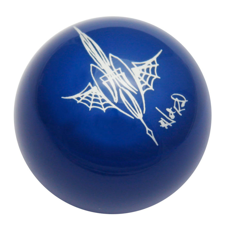 Dark Blue Pinstriped Spider Web Shift Knob by Von Hot Rod