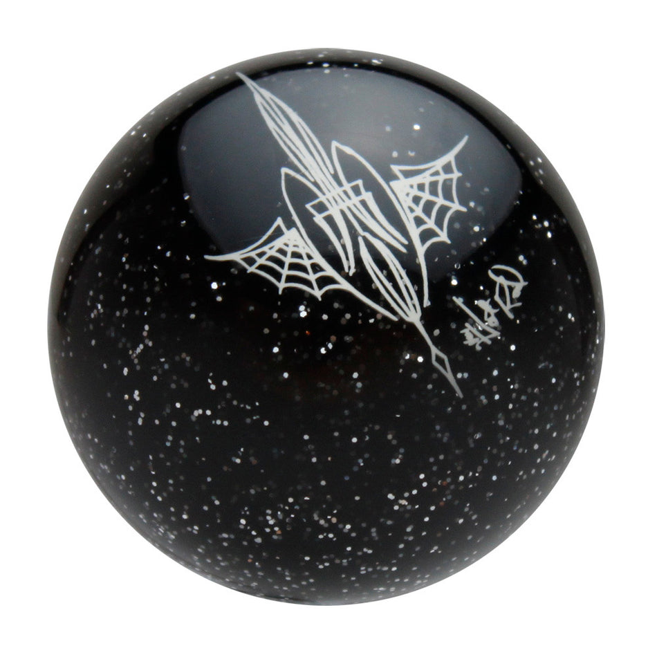 Spider Shift Lock Transparent Black Metalflake Pinstriped Spider Web Shift Knob by Von H ...