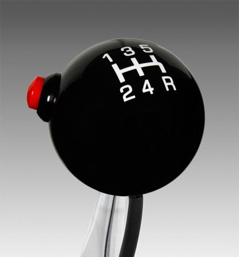 Pro Black / White 5 Speed Shift Knob with Line Lock / NOS Button