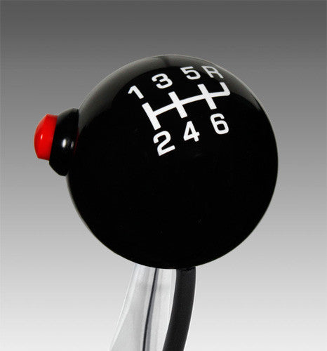 Pro Black / White 6 Speed Shift Knob with Line Lock / NOS Button