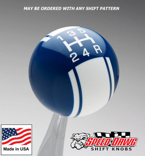 Dark Blue / White Racing Stripe Shift Knob