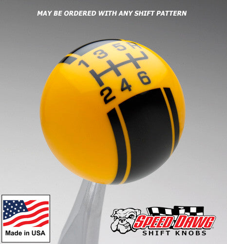 Yellow / Black Racing Stripe Shift Knob
