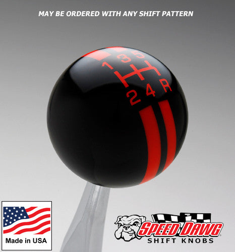 Black / Orange Rally Stripe Shift Knob