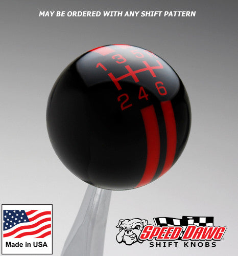 Black / Red Rally Stripe Shift Knob