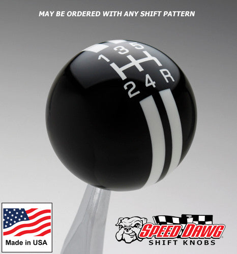 Black / White Rally Stripe Shift Knob