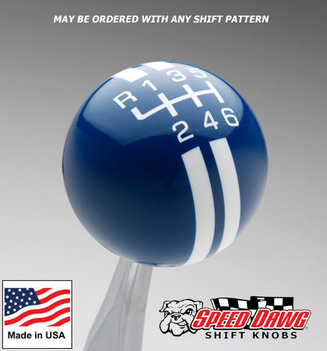 Dark Blue / White Rally Stripe Shift Knob