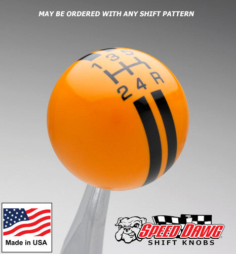 Grabber Orange / Black Rally Stripe Shift Knob