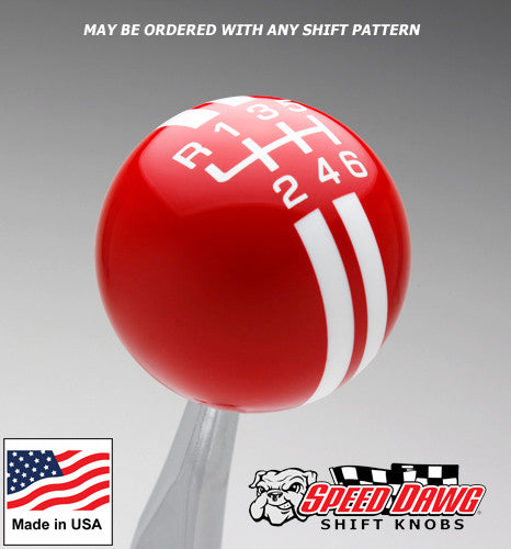 Red / White Rally Stripe Shift Knob