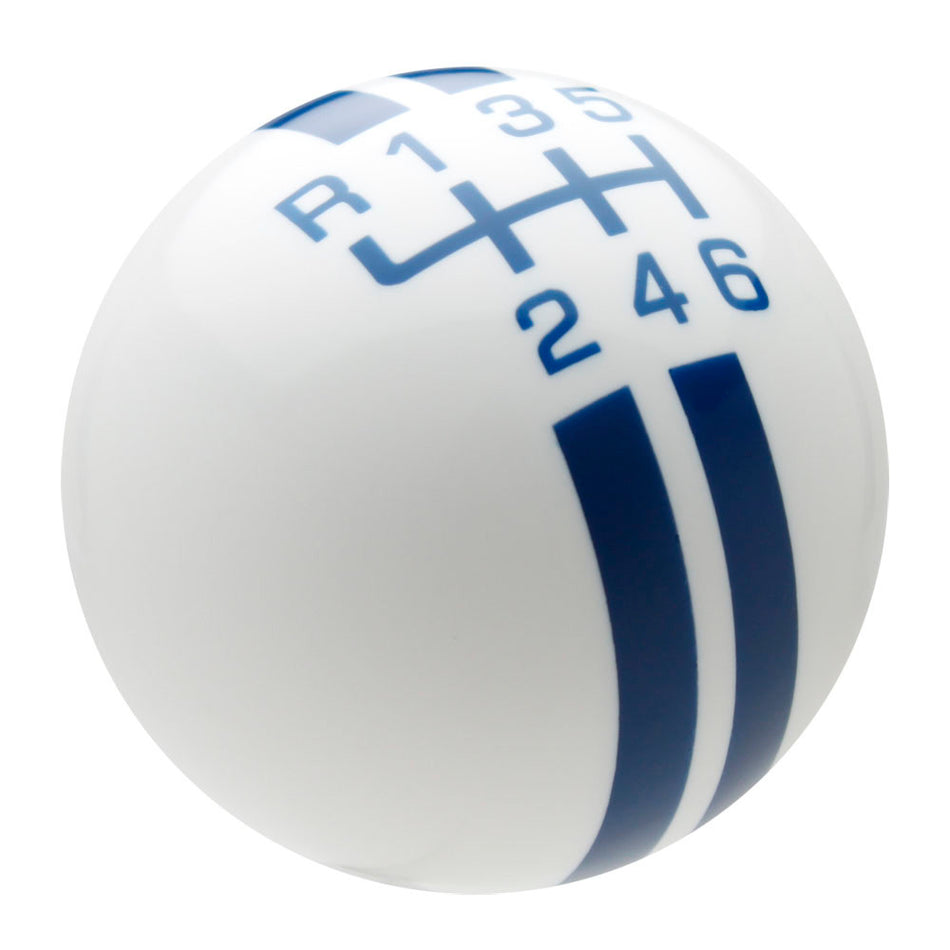 White / Dark Blue Rally Stripe Shift Knob