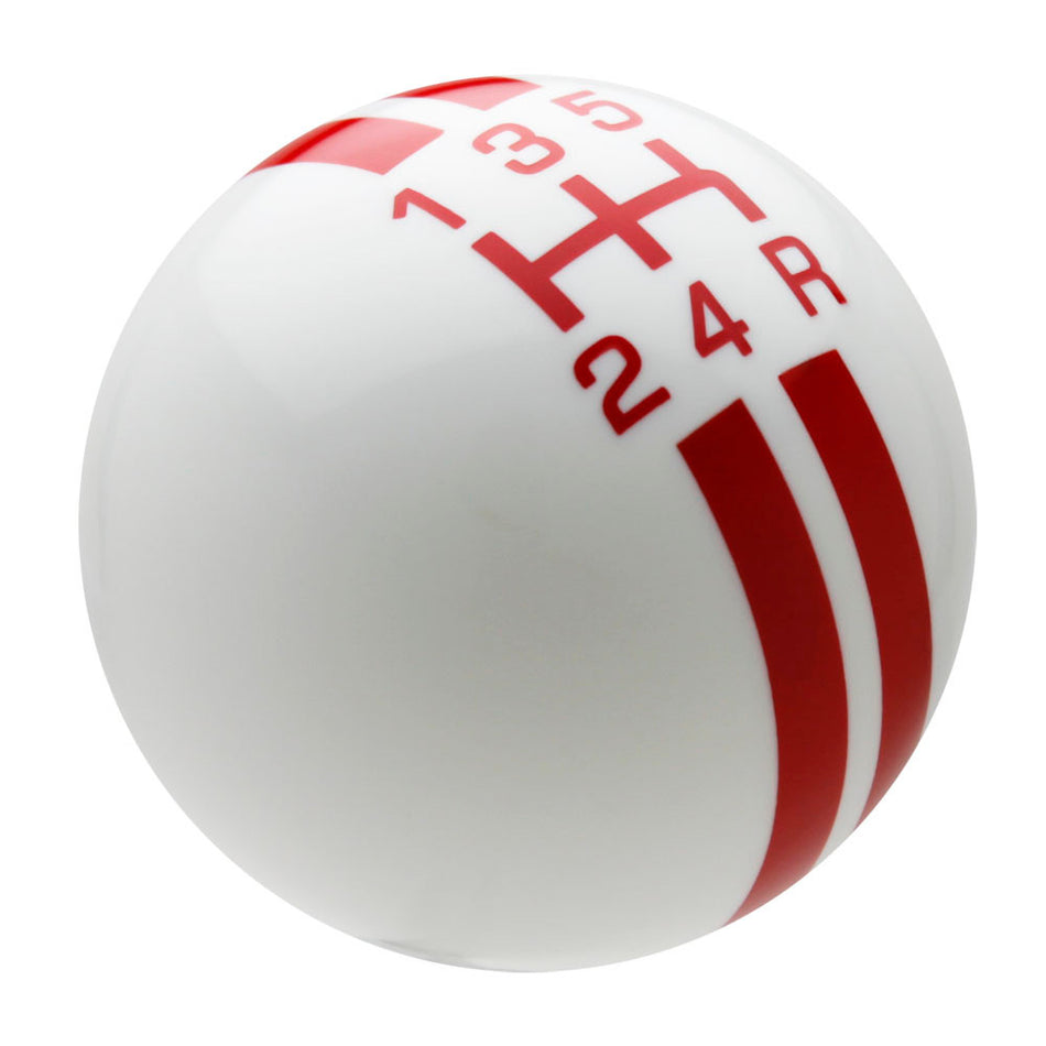 White / Red Rally Stripe Shift Knob