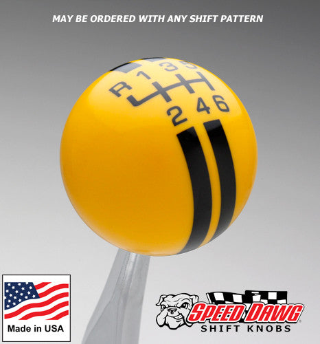 Yellow / Black Rally Stripe Shift Knob