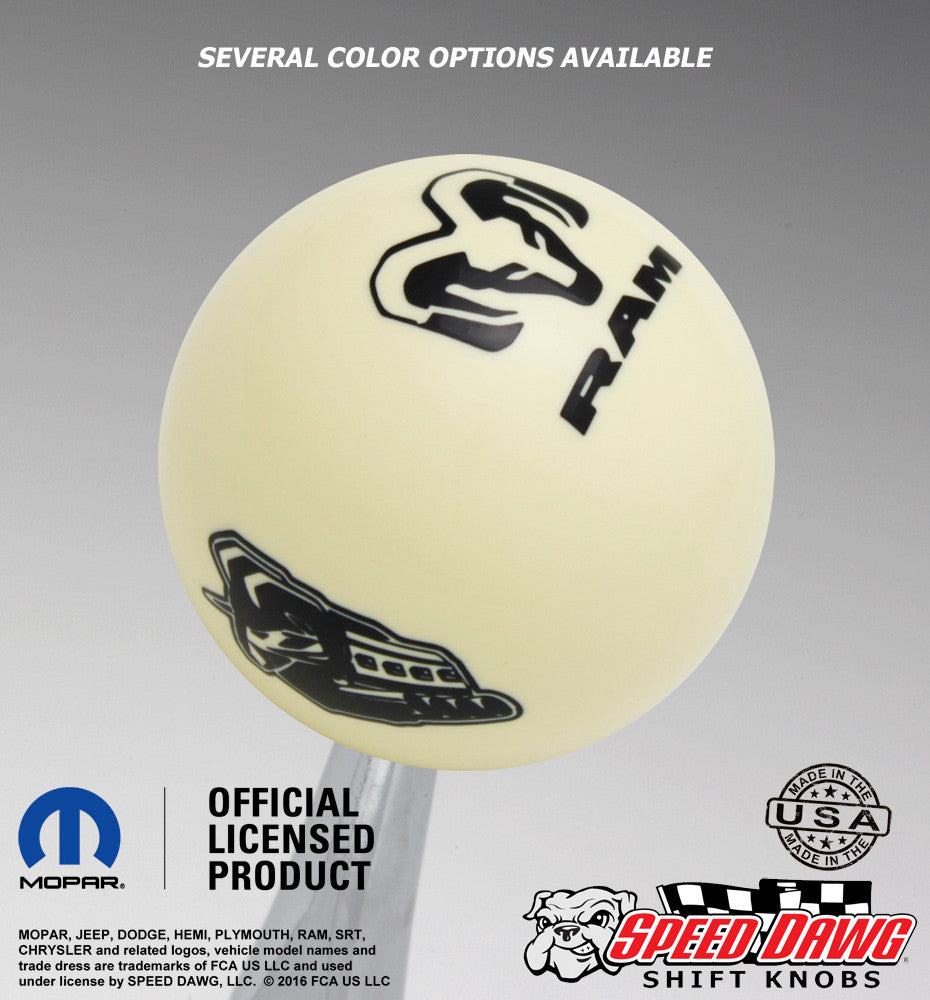 Ivory knob with Black graphics