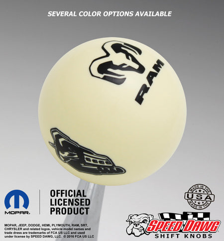 Ivory knob with Black graphics