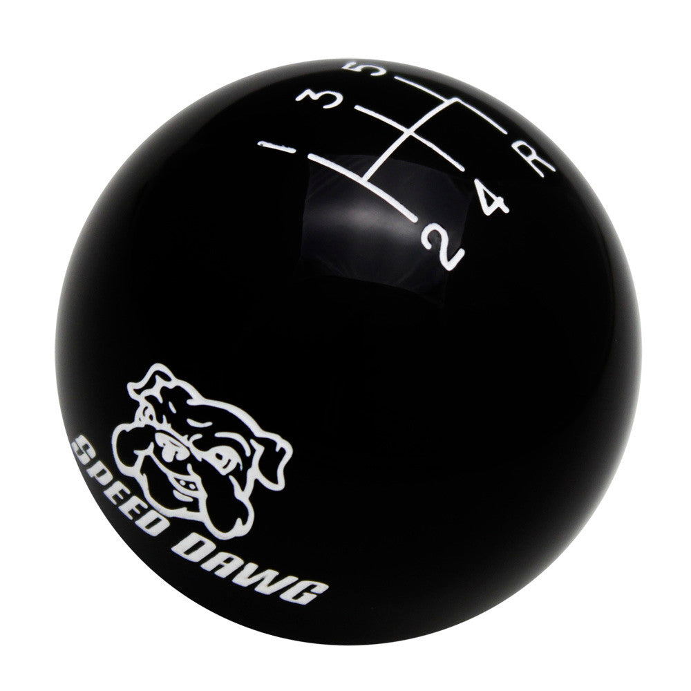 Speed Dawg Logo Black 5 Speed Reverse Lower Right Engraved Shift Knob