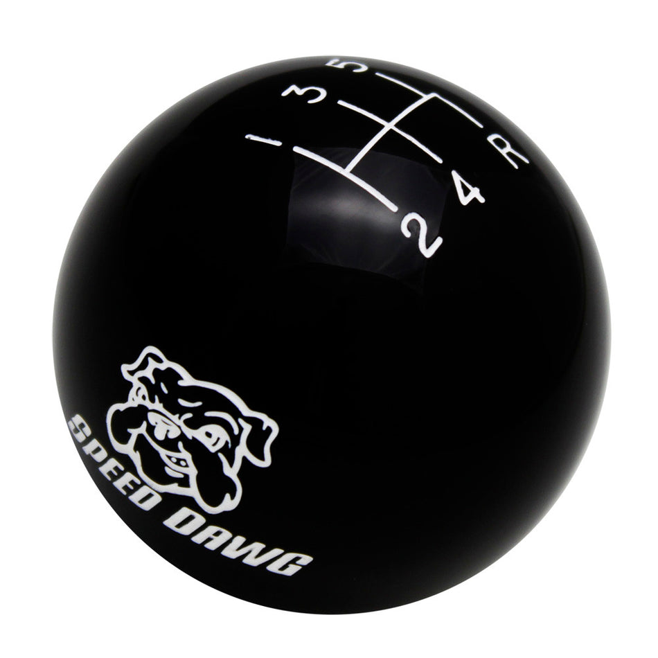 Speed Dawg Logo Black 5 Speed Reverse Lower Right Engraved Shift Knob