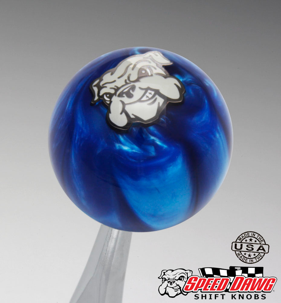 Speed Dawg Logo Emblem Blue Pearl Shift Knob – Speed Dawg Shift Knobs