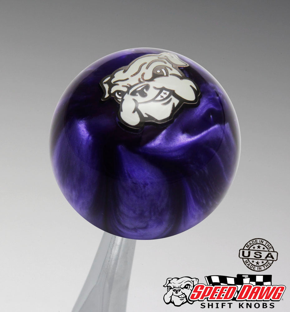 Speed Dawg Logo Emblem Purple Pearl Shift Knob