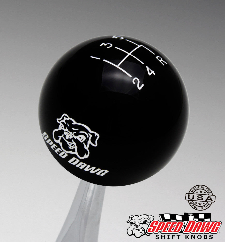 Speed Dawg Logo Black 5 Speed Reverse Lower Right Engraved Shift Knob