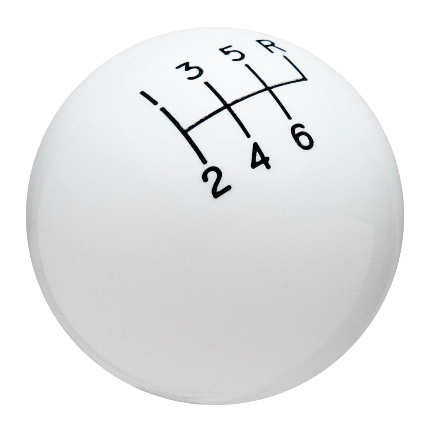 White 6 Speed Reverse Upper Right Shift Knob – Speed Dawg Shift Knobs