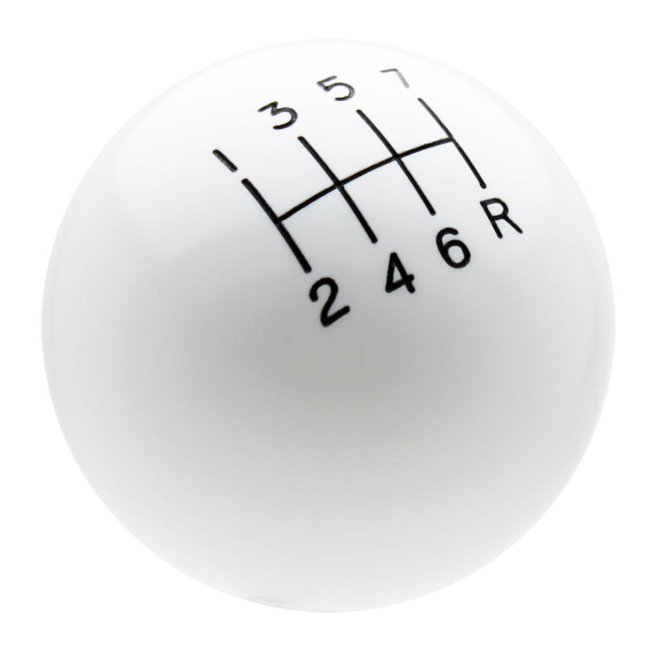 White Corvette 7 Speed Shift Knob with Engraved Shift Pattern